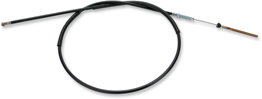 Black vinyl brake cable for Suzuki motorcycles, part from PARTS UNLIMITED, with metal fittings and flexible coating.