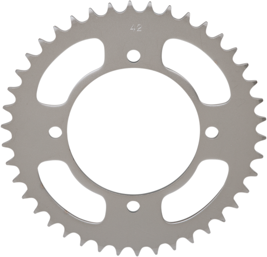 Parts Unlimited rear sprocket for Honda, 42-tooth motorcycle sprocket, high-quality metal part for drivetrain replacement.