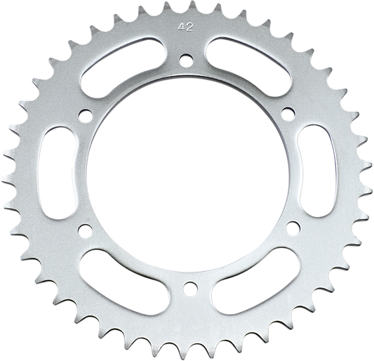 Parts Unlimited rear sprocket with 42 teeth for Honda motorcycles, part number 41201KL4-671-42, showing the sprocket's teeth and design.