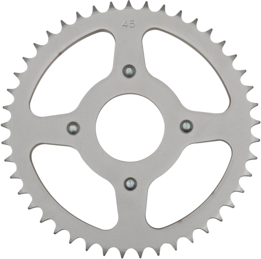 PARTS UNLIMITED 45-tooth rear sprocket for Honda 41201-459-670, shown with detailed metal teeth and mounting holes.