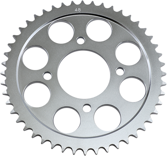 PARTS UNLIMITED rear sprocket for Honda with 48 teeth, model 41201-300-870, showing the shiny metal sprocket with gear teeth.