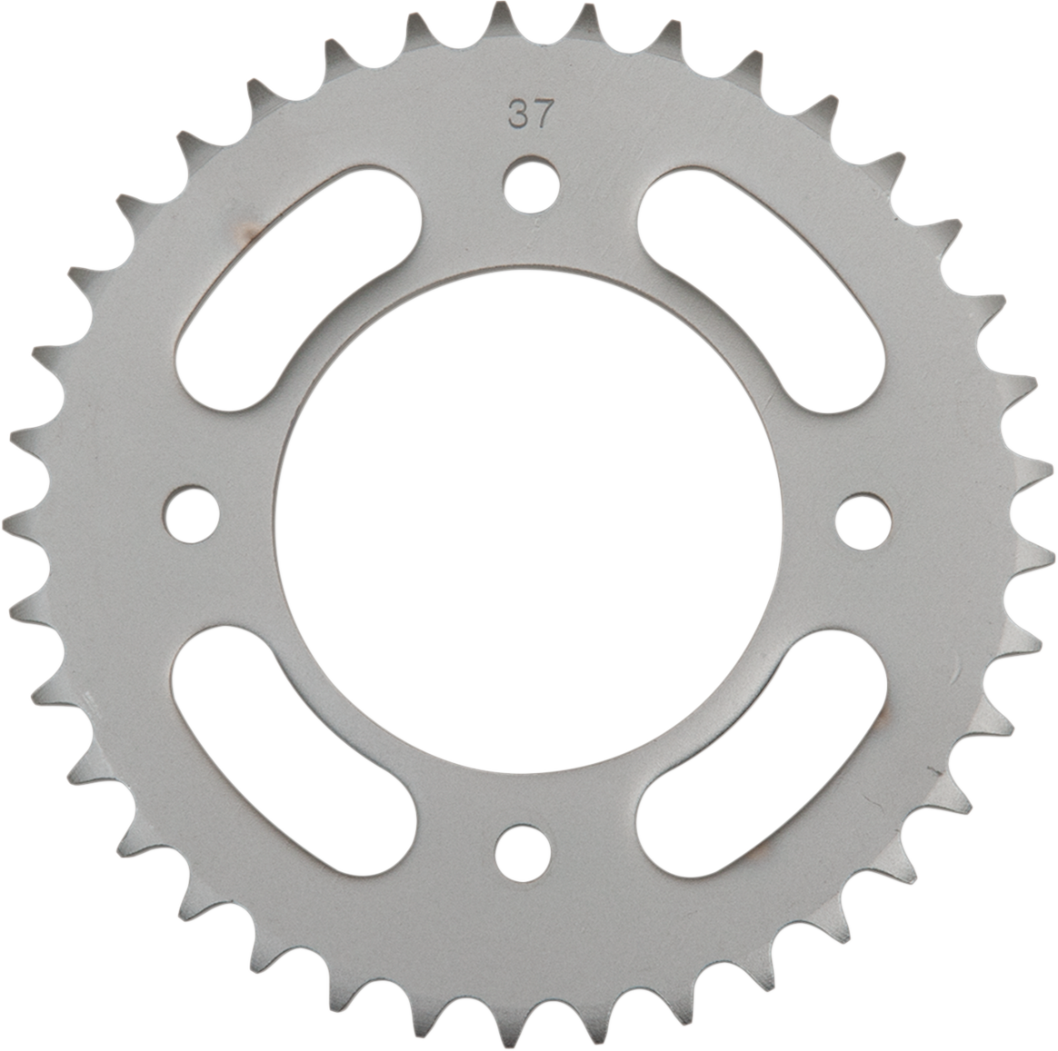 Parts Unlimited 37-tooth rear sprocket for Honda 41201-374-000, shown with gear teeth and mounting hole details.