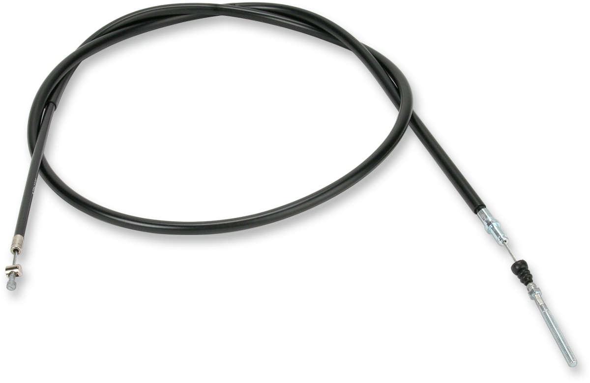 Black vinyl rear brake cable for Yamaha motorcycle, Parts Unlimited brand, compatible with model 59V-26341-00.