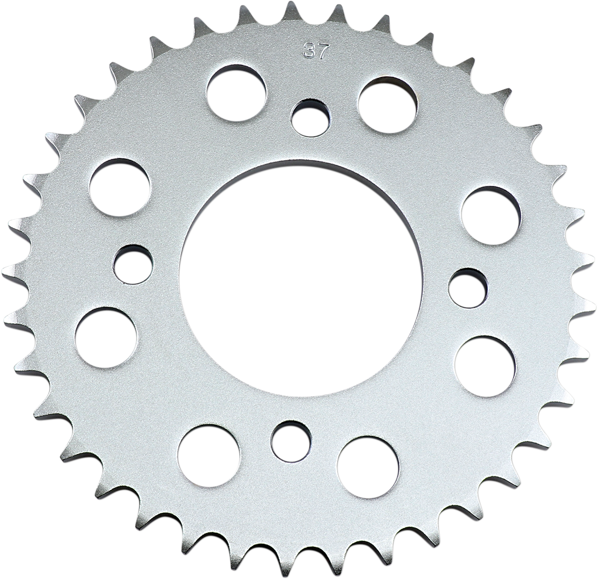 Parts Unlimited 37-tooth rear sprocket for Honda motorcycles, matching part number 41200-426-00037, visible with gear teeth and mounting holes.