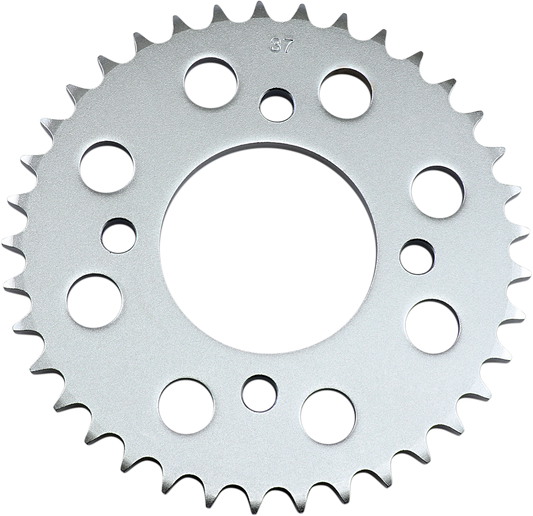 Parts Unlimited 37-tooth rear sprocket for Honda motorcycles, matching part number 41200-426-00037, visible with gear teeth and mounting holes.