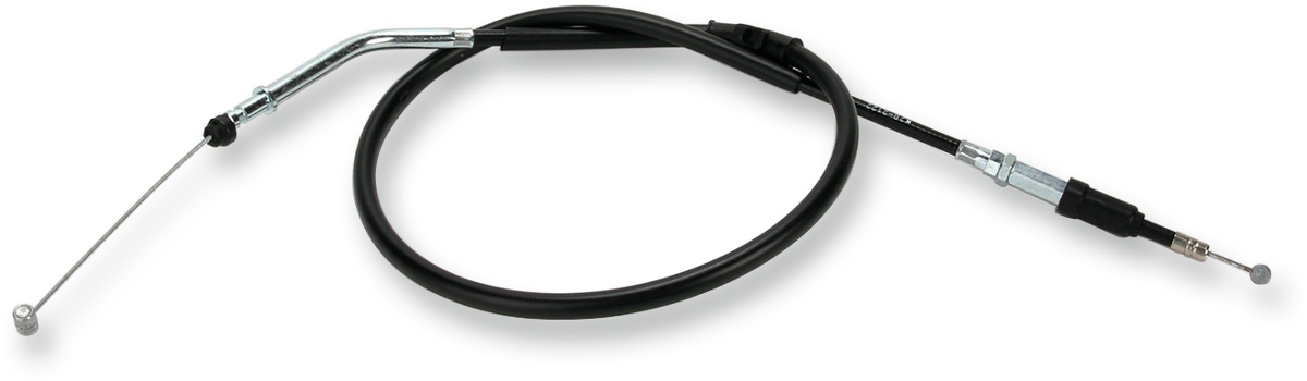 Parts Unlimited vinyl clutch cable for Suzuki motorcycles, showing the black cable with metal ends and protective vinyl coating.