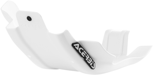 White ACERBIS skid plate for Husqvarna and KTM motorcycles, durable body protection part.