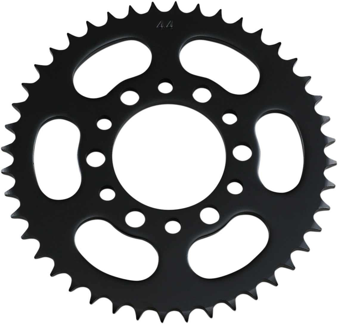 Rear 44-tooth sprocket for Yamaha motorcycles by PARTS UNLIMITED, featuring durable metal construction and precise gear fit.