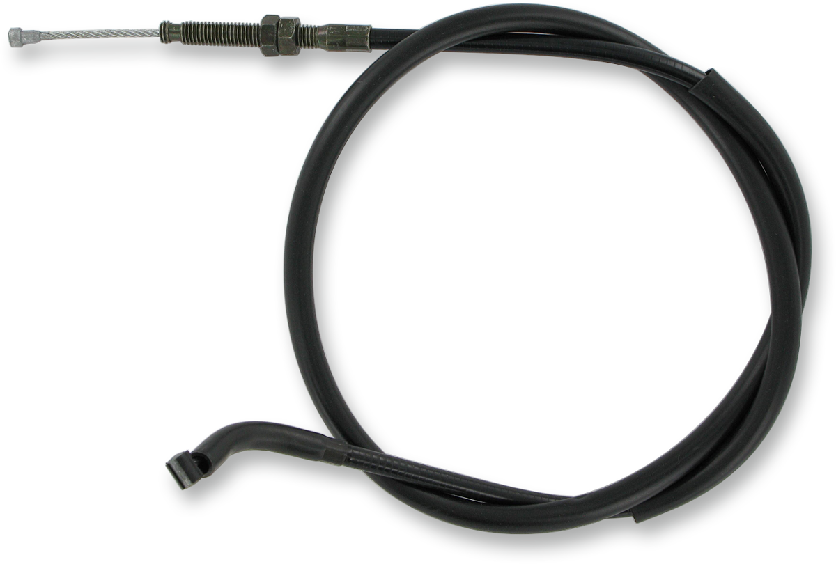 Part of Parts Unlimited vinyl clutch cable for Honda motorcycles, featuring black coating and metal connectors for reliable operation.