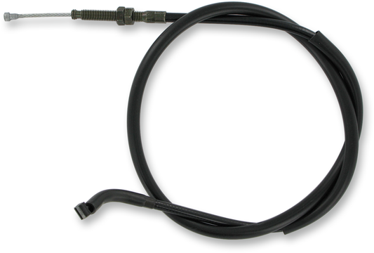 Part of Parts Unlimited vinyl clutch cable for Honda motorcycles, featuring black coating and metal connectors for reliable operation.