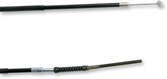 Parts Unlimited black vinyl rear brake cable for Honda, 43460-HC5-971, showing the cable's black vinyl coating and connectors.