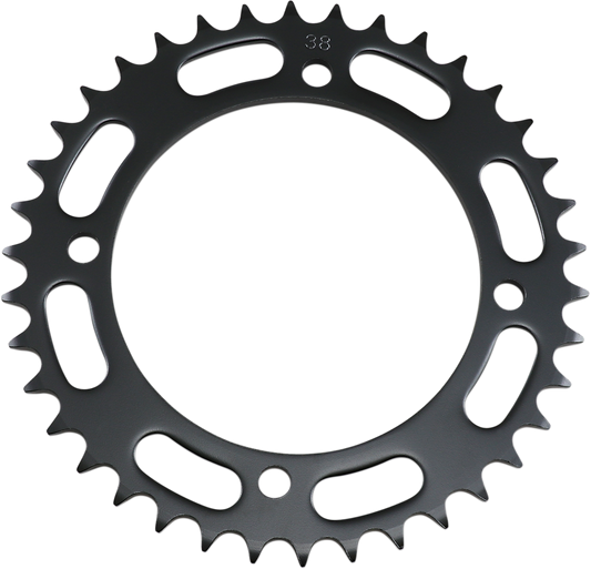 Parts Unlimited Yamaha rear sprocket with 38 teeth, motorcycle sprocket part number PU5Y1-25438-20, shows teeth and brand markings.