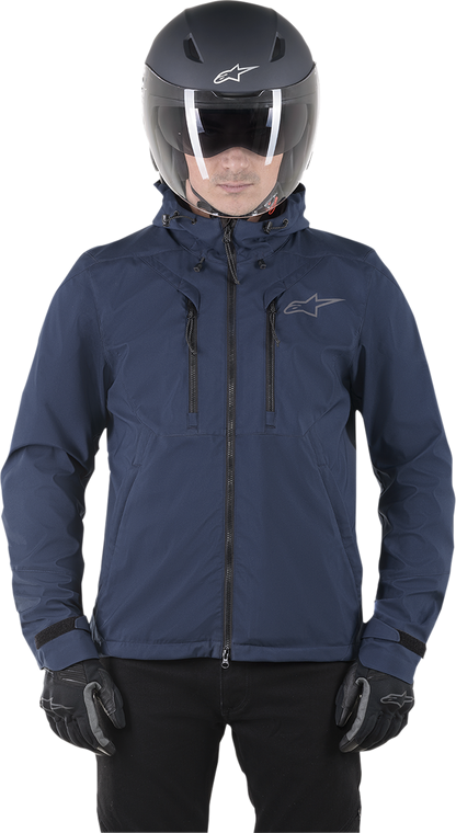 Navy Alpinestars Domino Tech Jacket in 2XL, featuring sleek design and technical fabric, displayed on a plain background.