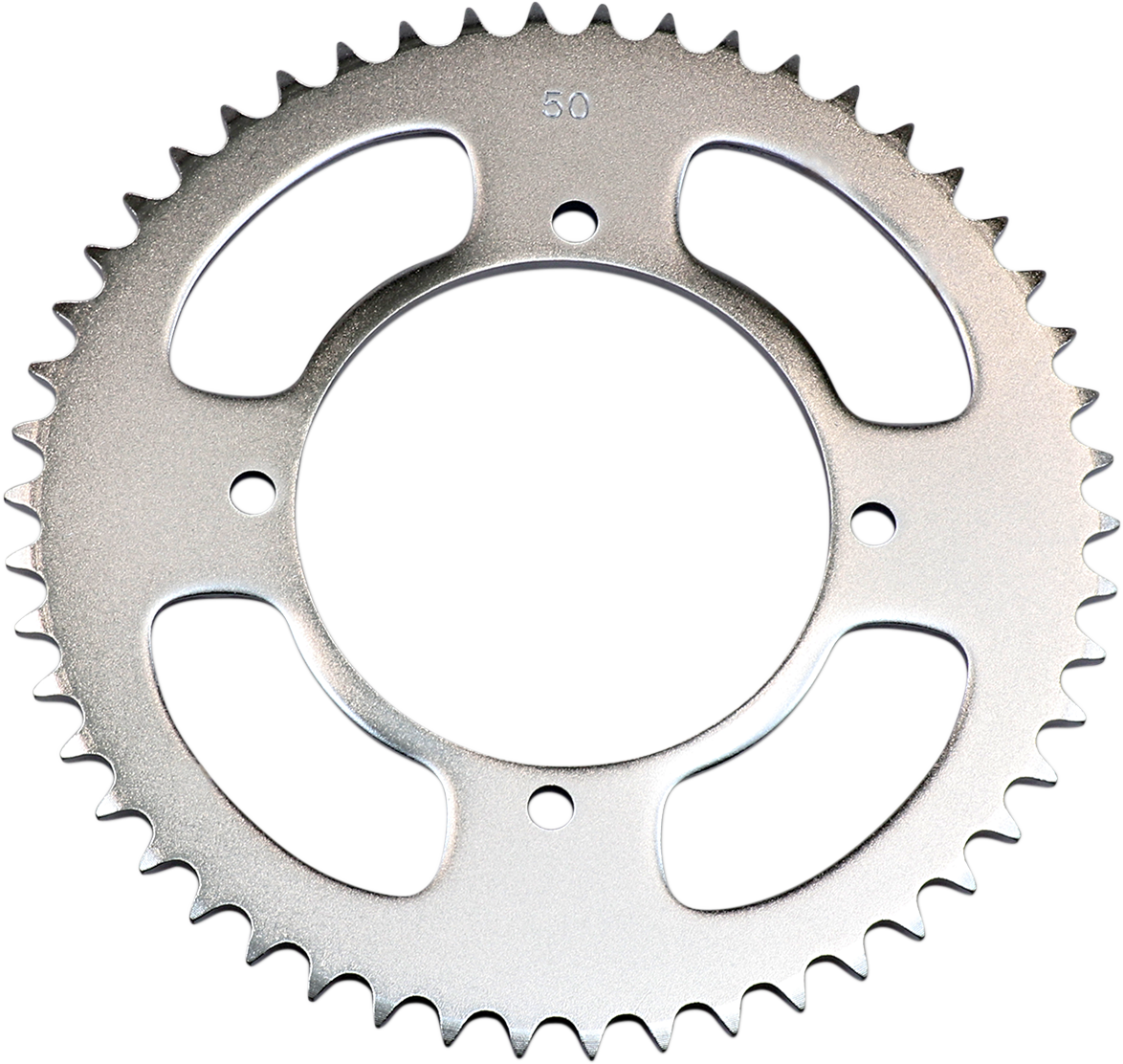 PARTS UNLIMITED 50-tooth rear sprocket for Kawasaki and Suzuki motorcycles, showing the metal sprocket with teeth.