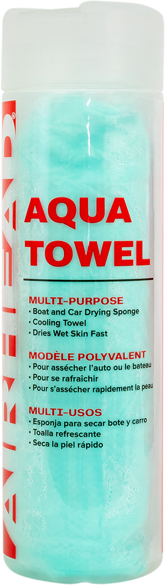Bill's Exhausts AIRHEAD SPORTS GROUP teal water-absorbing towel with soft, absorbent fabric and compact design.