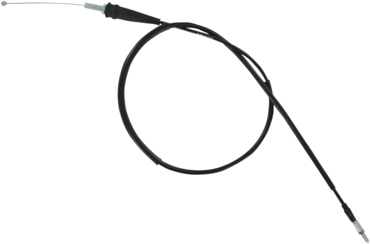 Parts Unlimited vinyl covered throttle cable for Yamaha YZ125/250 (1999-2006), showing the black cable with connectors.