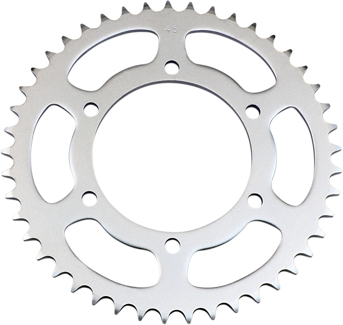 PARTS UNLIMITED 45-tooth rear sprocket for Kawasaki and Yamaha motorcycles, part #42041-1277, shown in the image.