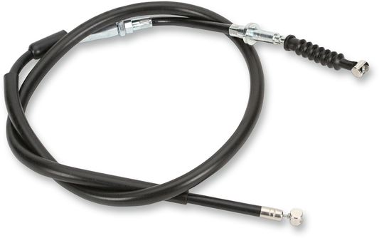 Parts Unlimited vinyl clutch cable for Kawasaki motorcycles, showing the black cable with protective vinyl coating and metal connectors.