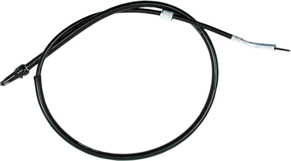 Black vinyl motorcycle speedometer cable by Motion Pro, model 03-0269, designed for precise speedometer operation.