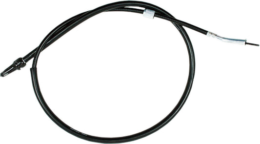 Black vinyl motorcycle speedometer cable by Motion Pro, model 03-0269, designed for precise speedometer operation.