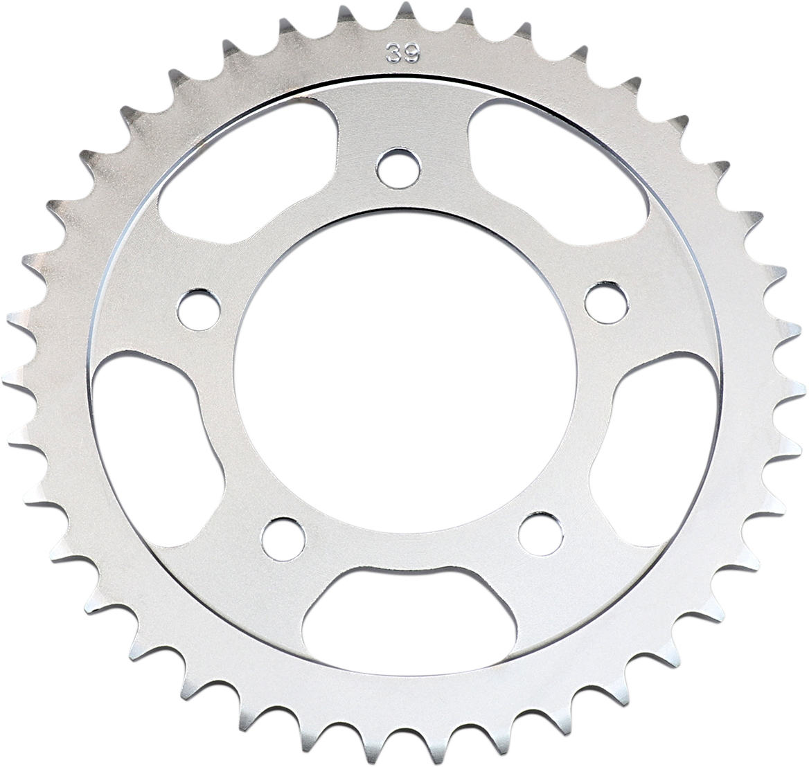 Parts Unlimited rear sprocket for Suzuki CT474-39S, 39-tooth motorcycle sprocket with metal teeth and black finish.