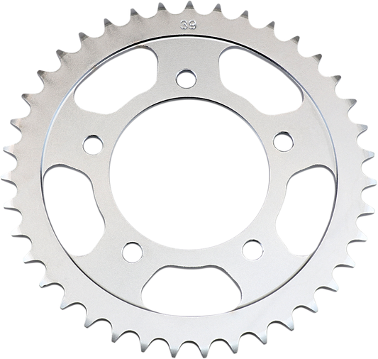 Parts Unlimited rear sprocket for Suzuki CT474-39S, 39-tooth motorcycle sprocket with metal teeth and black finish.