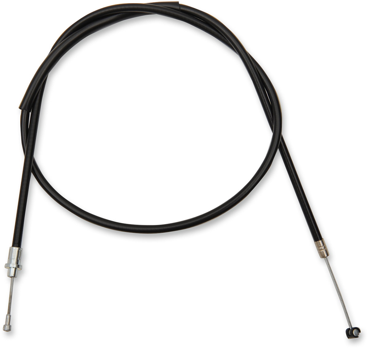 Parts Unlimited vinyl clutch cable for Yamaha motorcycles, showing the black cable with connectors on each end.