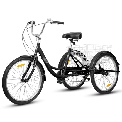 Hycline Ecarpat 24-inch adult tricycle with 7-speed gear system, featuring a sturdy frame and comfortable seating.