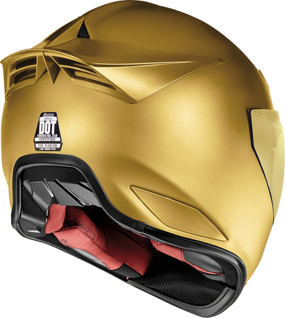 Gold ICON Domain™ Helmet Cornelius small size with sleek design and vent details, featuring the Bill's Exhausts branding.