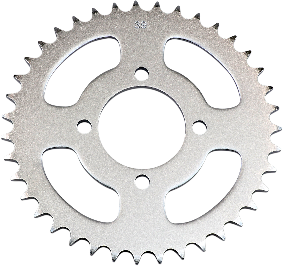PARTS UNLIMITED 39-tooth rear motorcycle sprocket for Kawasaki and Suzuki bikes, shown in the image.