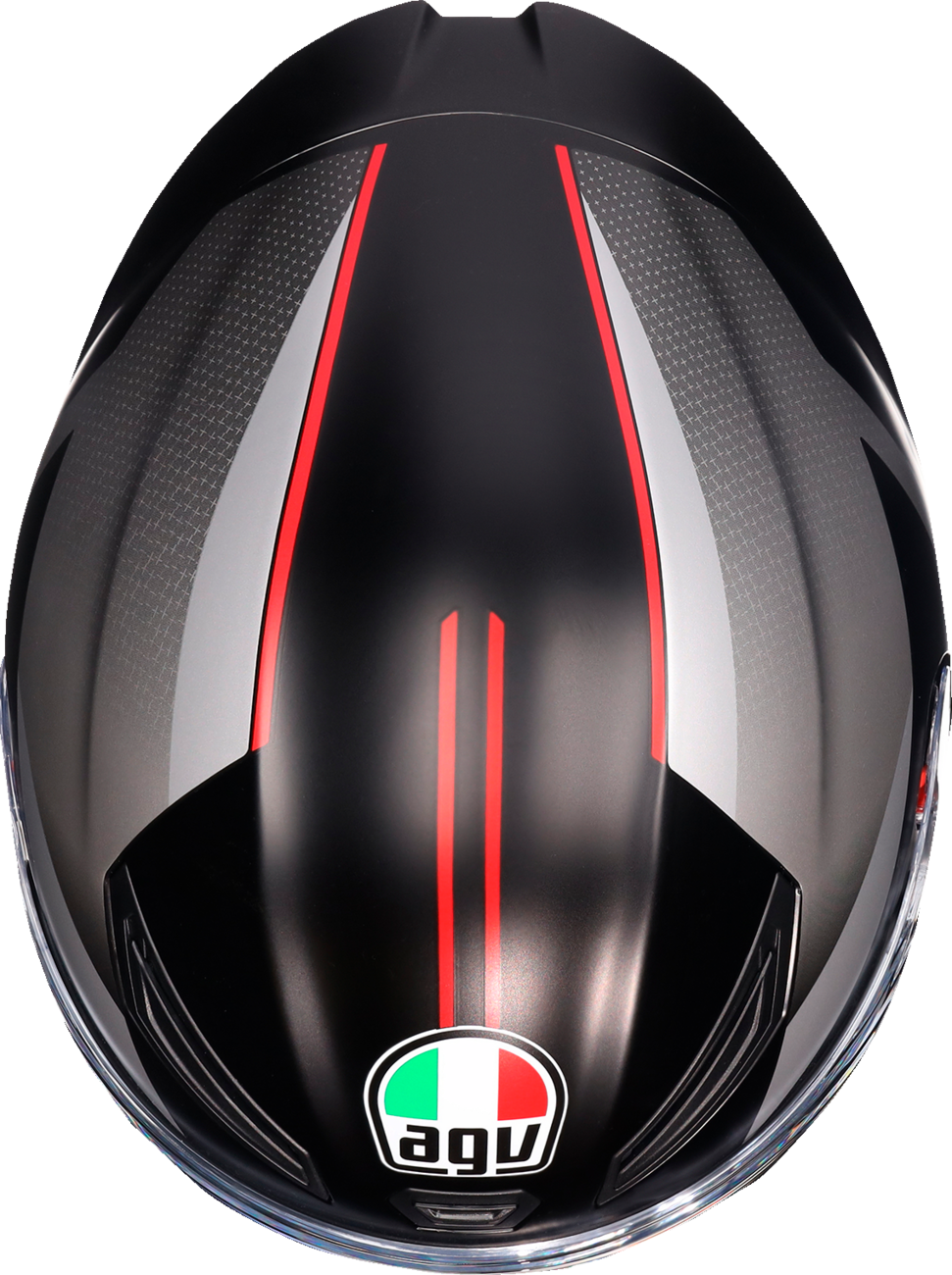 AGV K1 S matte black, gray, and red motorcycle helmet in XL size, showing the sleek design and ventilation features.
