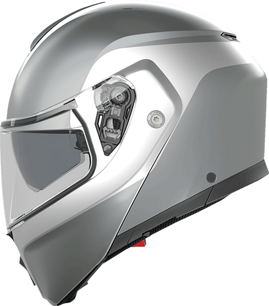 AGV Streetmodular helmet in Levico double light gray, XL size, featuring a sleek design and ventilation system.