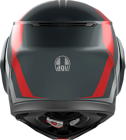 AGV Streetmodular Helmet Resia 2XL Matte Gray, Silver & Red with Pinlock® 70 MaxVision™ Visor