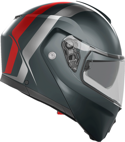 AGV Streetmodular Helmet Resia 2XL Matte Gray, Silver & Red with Pinlock® 70 MaxVision™ Visor
