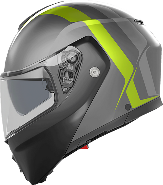 AGV Streetmodular Helmet Resia XL Matte Gray, Black, and Yellow Fluo - Model 2118296002007XL