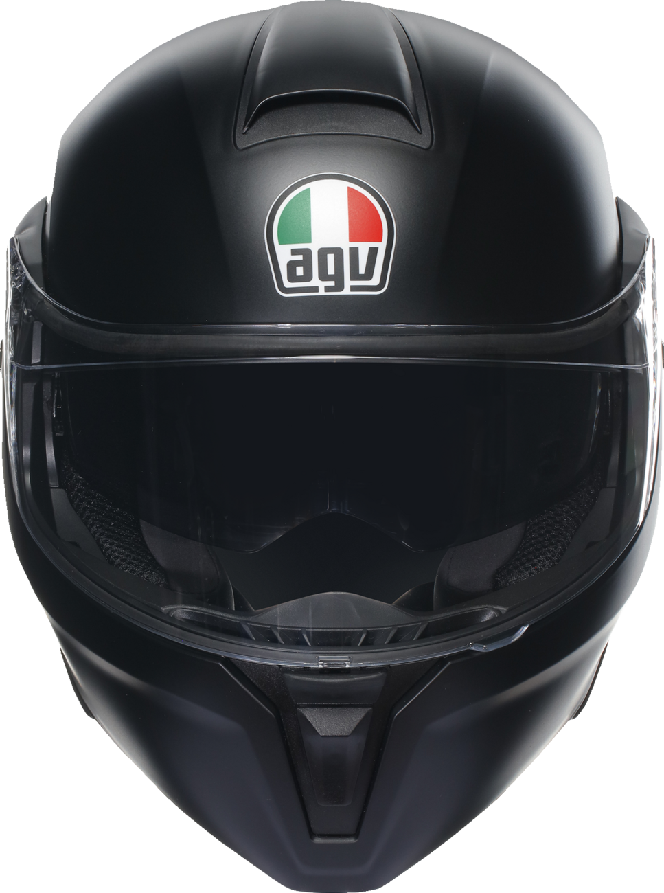 AGV Streetmodular helmet in matte black with Pinlock 70 MaxVision visor, small size, showing the sleek, aerodynamic design.