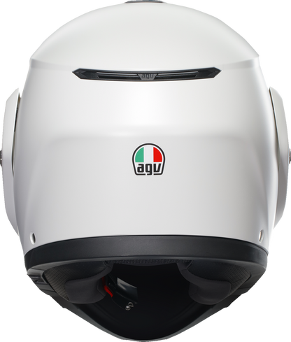 AGV Streetmodular helmet in matte white, small size, showing the full helmet with open face and sleek design.