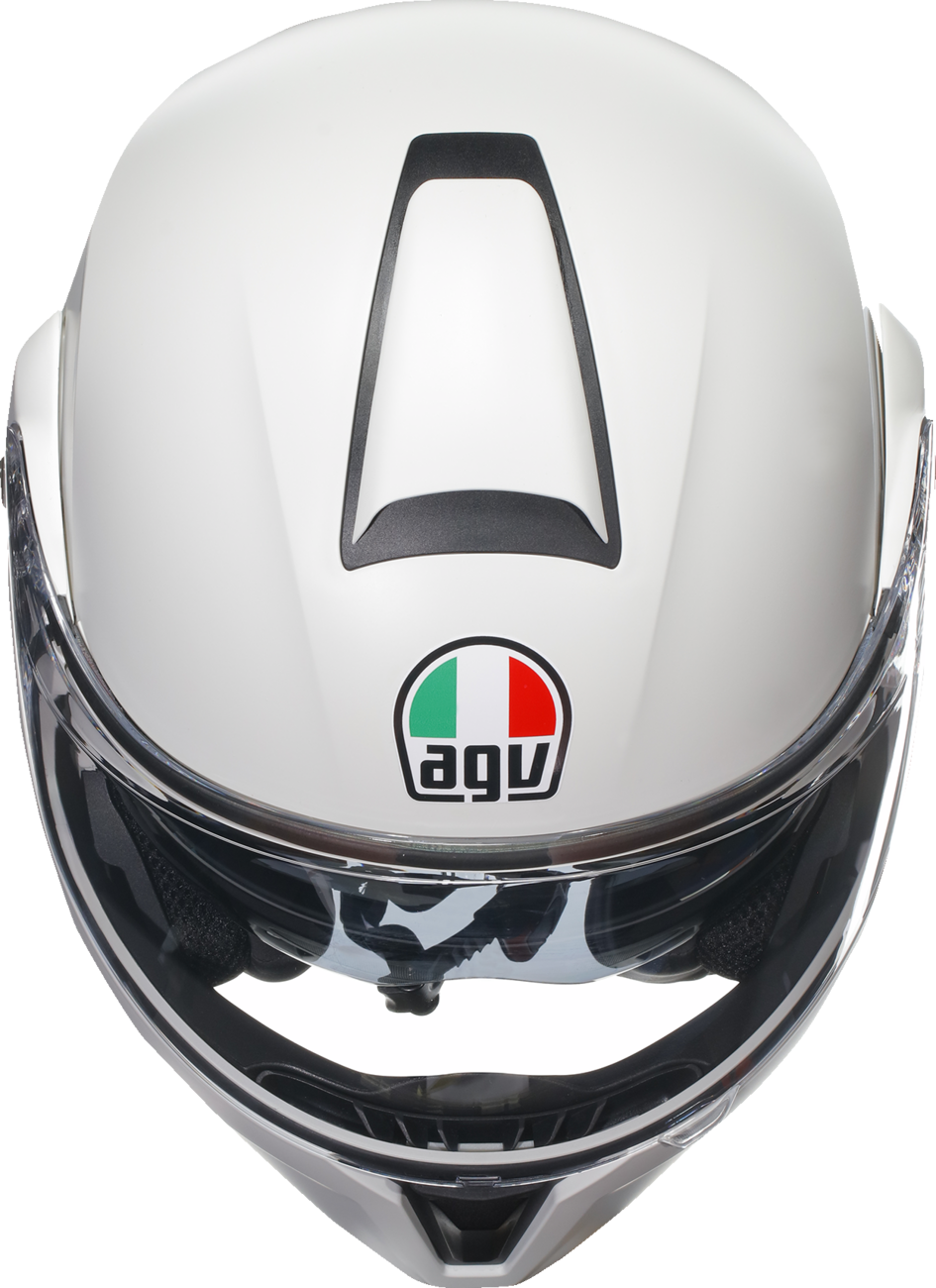 AGV Streetmodular helmet in matte white, small size, featuring a sleek design and open-face modular style.