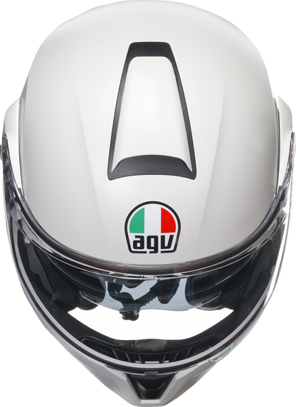 AGV Streetmodular helmet in matte white, small size, featuring a sleek design and open-face modular style.