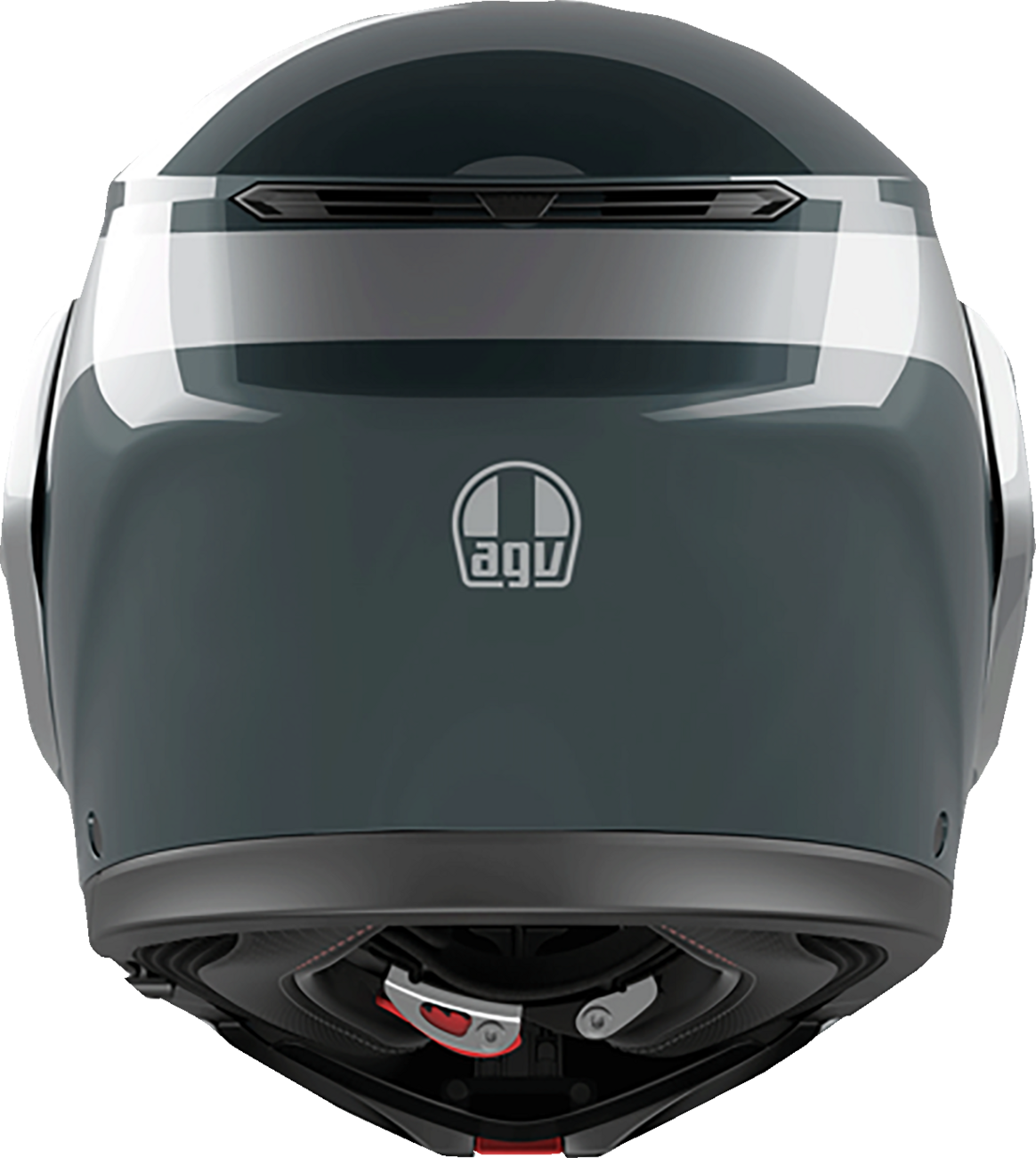 AGV Streetmodular helmet in gray and silver, showing the adjustable visor and padded interior for safety and comfort.