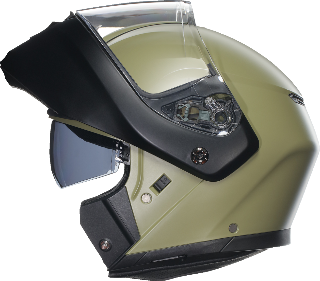 AGV Streetmodular helmet in matte pastello green and black, large size, with sleek design and secure visor