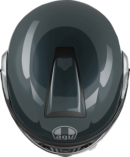 AGV Streetmodular helmet in Levico Gray and Silver, size XL, featuring a sleek design and advanced safety features.