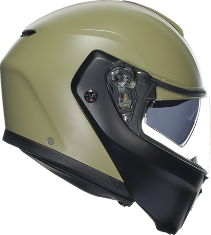 AGV Streetmodular motorcycle helmet in matte pastello green and black with Pinlock® MaxVision™ visor, size XL.
