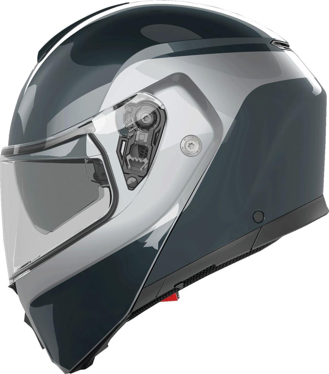 AGV Streetmodular helmet in gray and silver, large size, featuring a sleek design and adjustable visor.