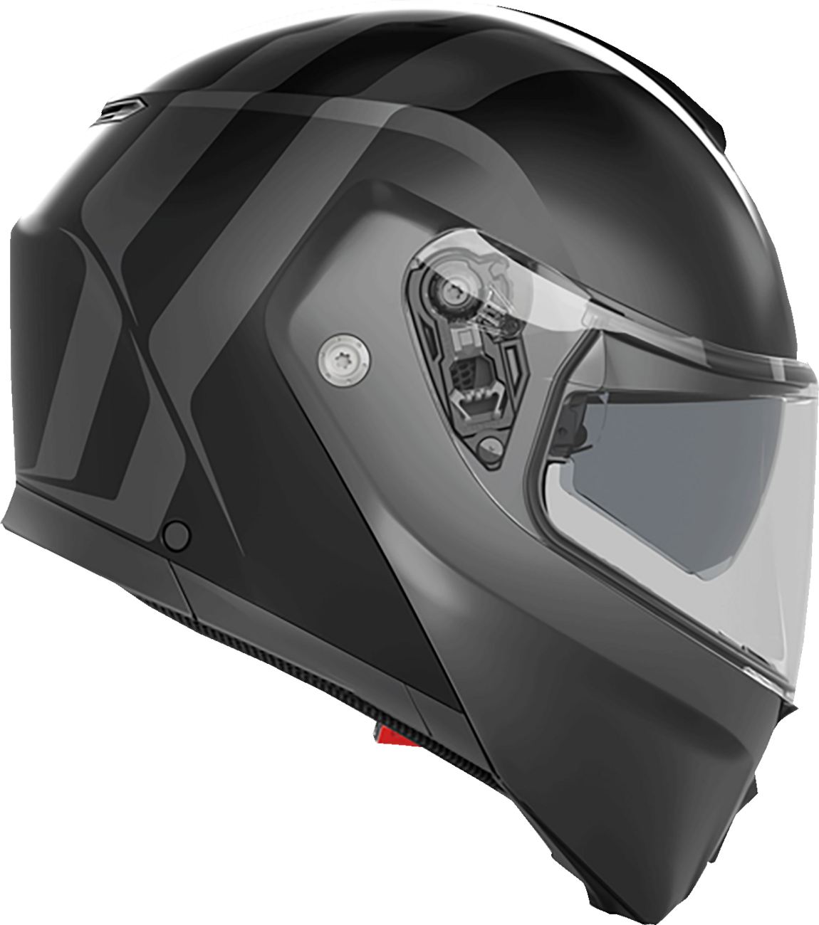 AGV Streetmodular helmet Resia 2XL in matte black and gray with Pinlock MaxVision visor, showing the sleek motorcycle helmet design.
