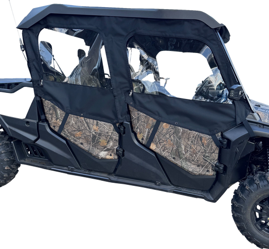 Moose Offroad Honda Pioneer 2023-2024 side enclosures, durable black fabric with reinforced seams, mounted on side panels.