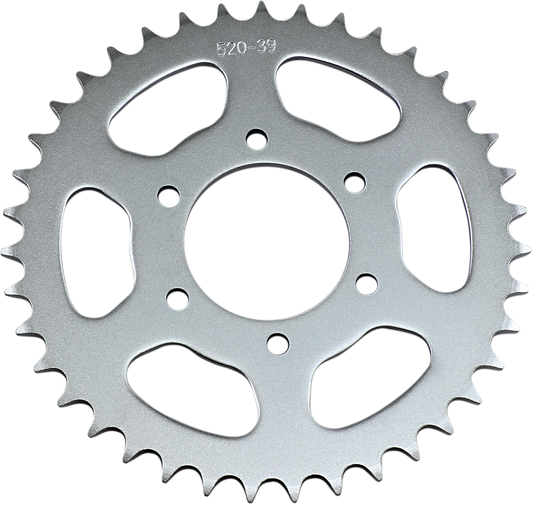 PARTS UNLIMITED 39-tooth rear sprocket for Suzuki motorcycle, showing the metal gear with teeth for drivetrain.