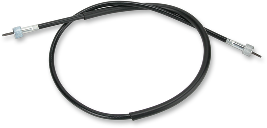 Parts Unlimited Yamaha speedometer cable 4G0-83550-00 OEM replacement part, black cable with metal connectors.