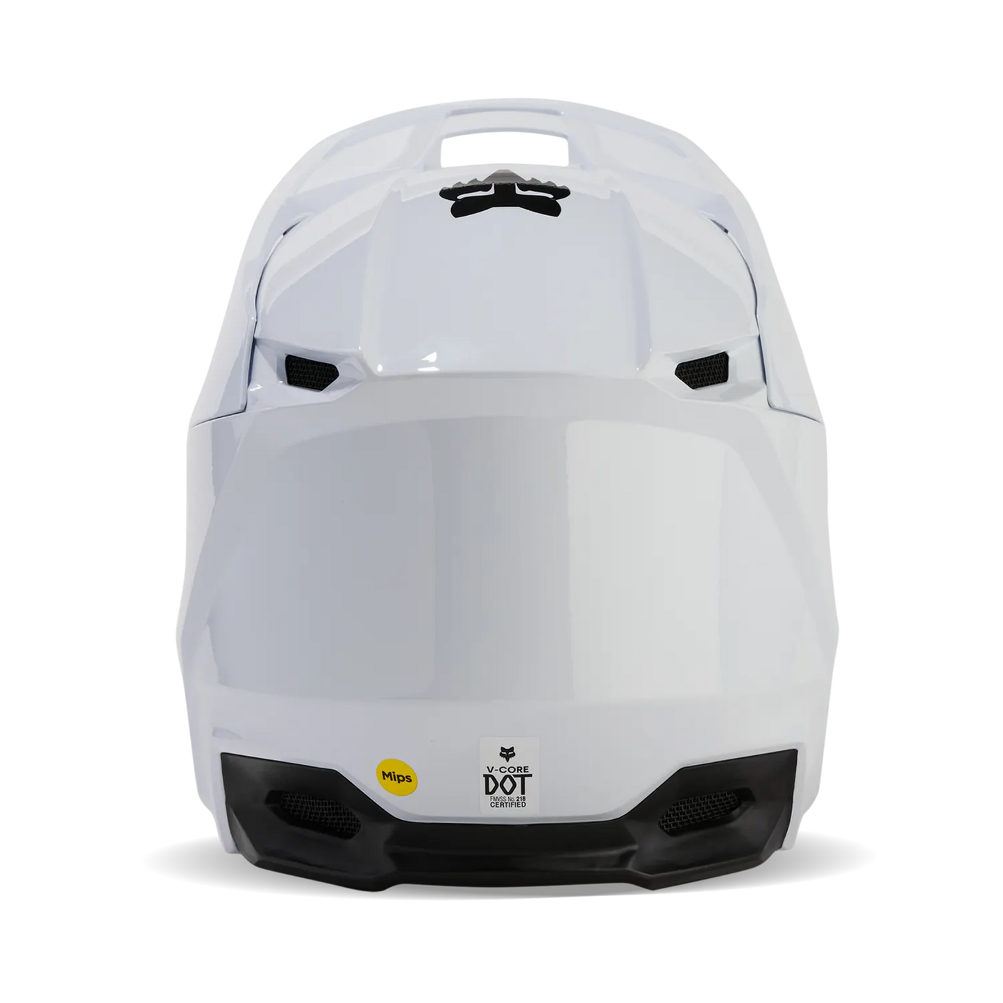 Howling Moto Fox V1 Core MIPS motocross helmet with DOT certification, black design, and secure chin strap for off-road riding.
