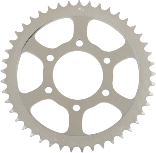 Parts Unlimited rear sprocket for Suzuki, 45-tooth steel OEM-quality motorcycle sprocket, durable and precision-made.